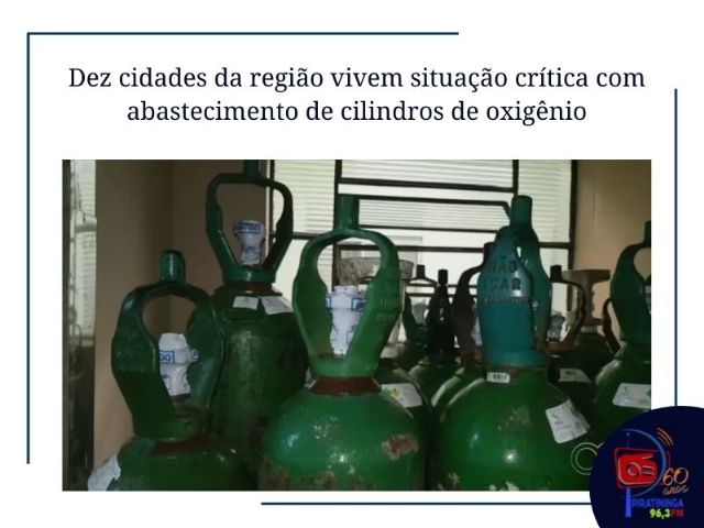 Dez cidades da regio vivem situao crtica com abastecimento de cilindros de oxignio
